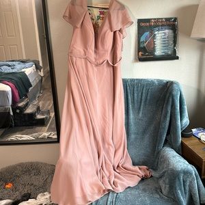 JJ’s house Dusty Rose Chiffon Bridesmaid Dress